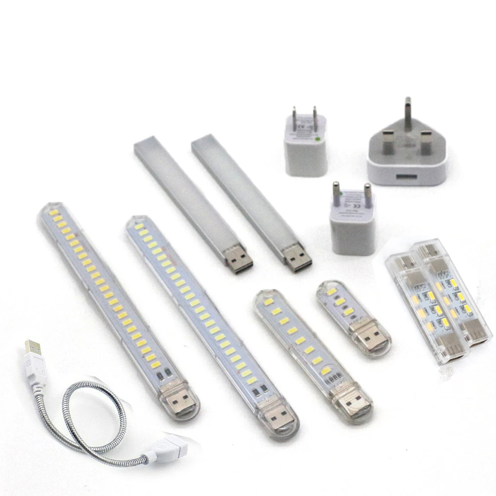 Портативный светодиодный ночной мини светильник с USB 3 12 24 светодиода лампа для