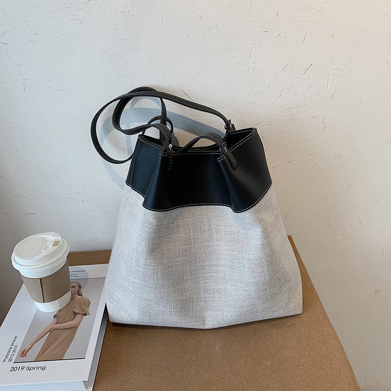 

New 2020 Oxford Vintage Shoulder Lady Messenger Women Tote Bag England Top-Handle Splice Bags Handbag Classic For Women