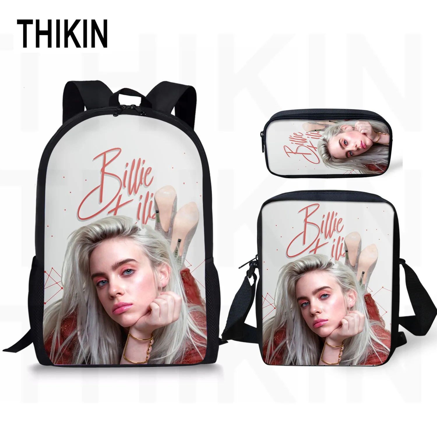 As picture THIKIN Spider-Girl Billie Eilish, школьные сумки с принтом, детские сумки, популярные повседневные сумки для девочек, детские сумки на плечо, на заказ - Цвет: As picture