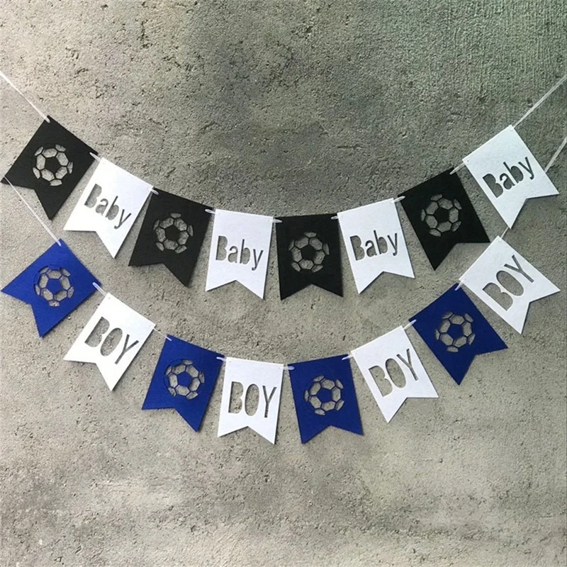 Украшение на детский день рождения полые Футбол письмо войлочную ткань баннер