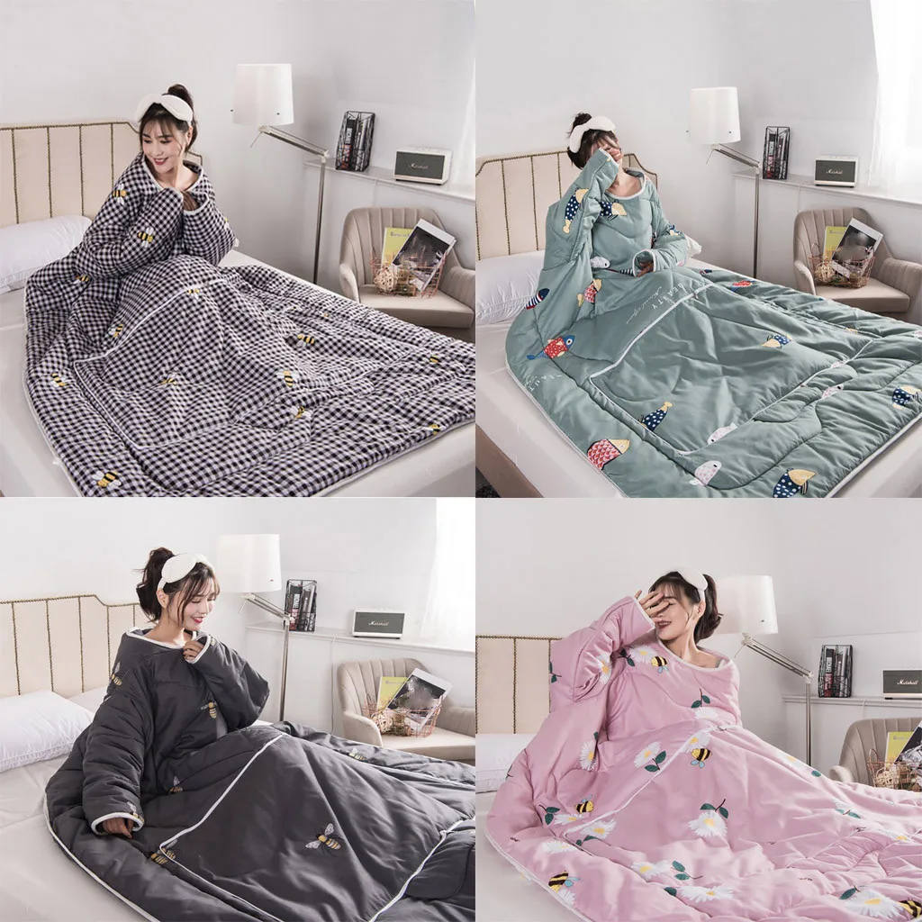 Multifunction Winter Lazy Quilt With Sleeves Warm Thickened Washed Pillow Blanke coperta manica decke ärmel שמיכה חורף פוך |