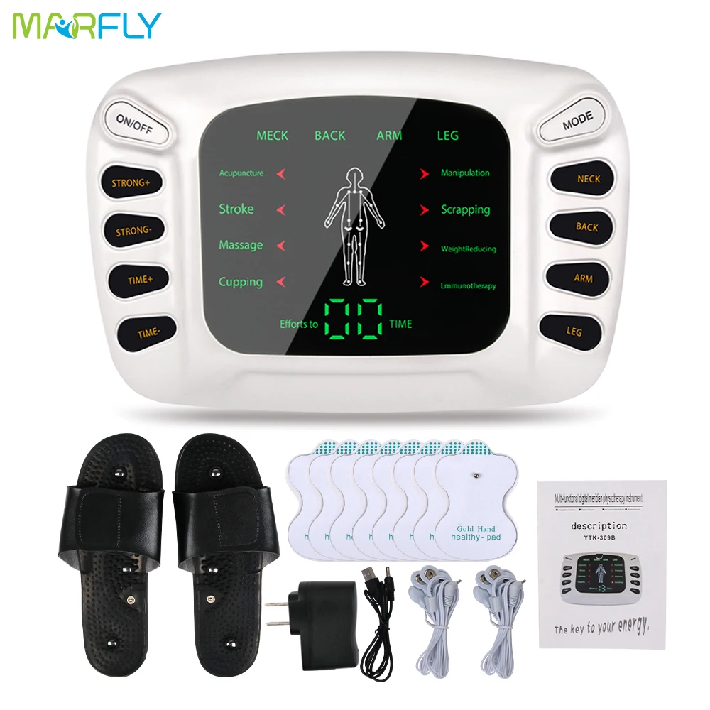 Electric Pulse Physiotherapy Massager Tens EMS Muscle Stimulator Acupuncture Therapy Body Massage Slimming Health Care Machine