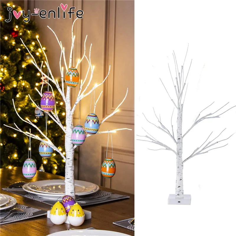 60センチメートルイースターエッグツリーライトledバーチツリーランプの装飾イースターエッグ人工木デスクトップランプイースターパーティーテーブルの装飾 Party Diy Decorations Aliexpress