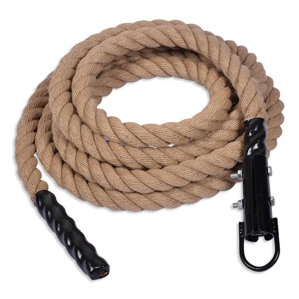

3/4/4.5/6/7/7.5/9/12M Professional Climbing Rope Polyester Strong Jute Training Rope With Hooks Climbing Exercise Hemp