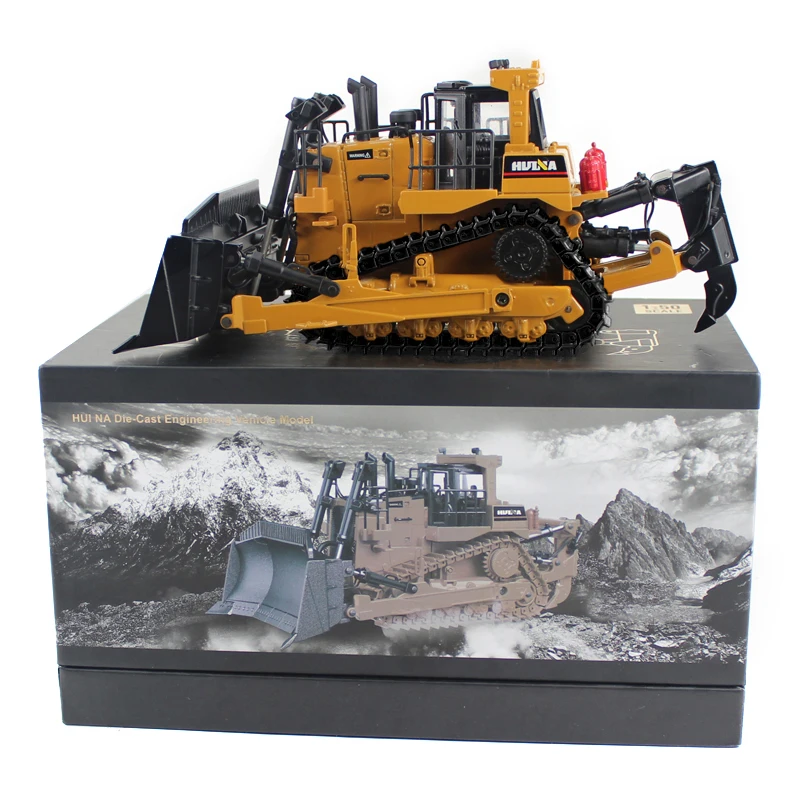 

Huina 1/50 Alloy Diecast Crawler Bulldozer /Forklift Model Tracked Engineering Track Car High Simulation Collection Metal Toys