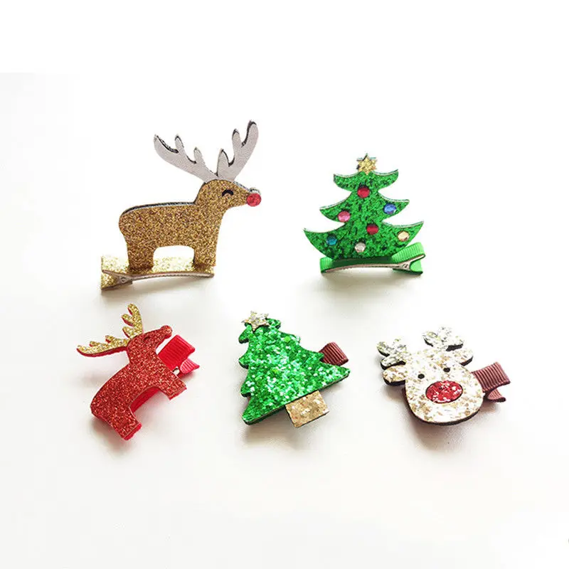 Заколки для волос девочек в рождественском стиле с Санта-Клаусом рождественские