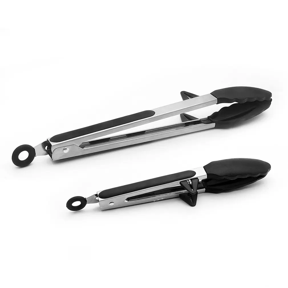 Щипцы для салата из нержавеющей стали кухонные щипцы с силиконовыми