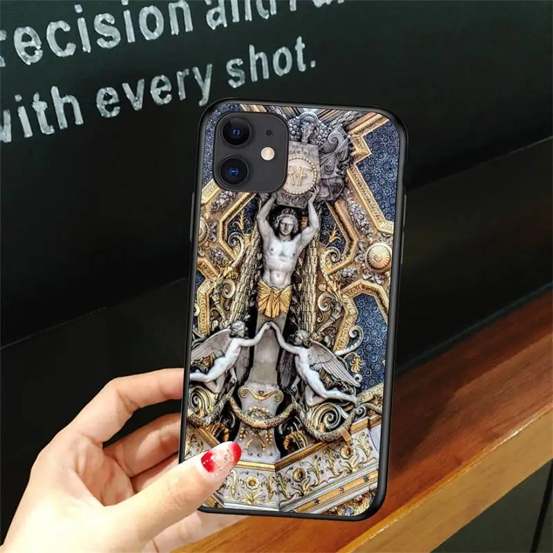 

Baroque religious catholic art mural painting Phone Case For Iphone 5 5S 6s 7 8 plus Xr XS 11 12 Mini Pro Max Cover Fundas Coque