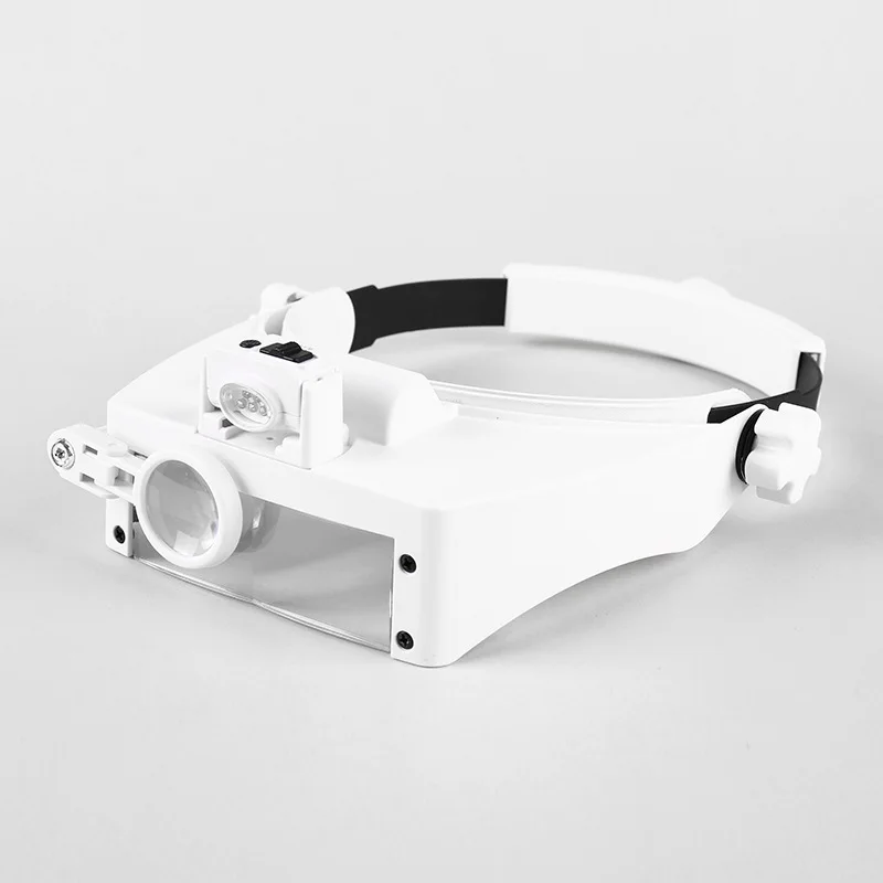 

Head Mounted Eyewear Loupe with 5Led Illuminated Headband Magnifying Glass, Magnifier Wearing Magnifying Glasses for Repairs