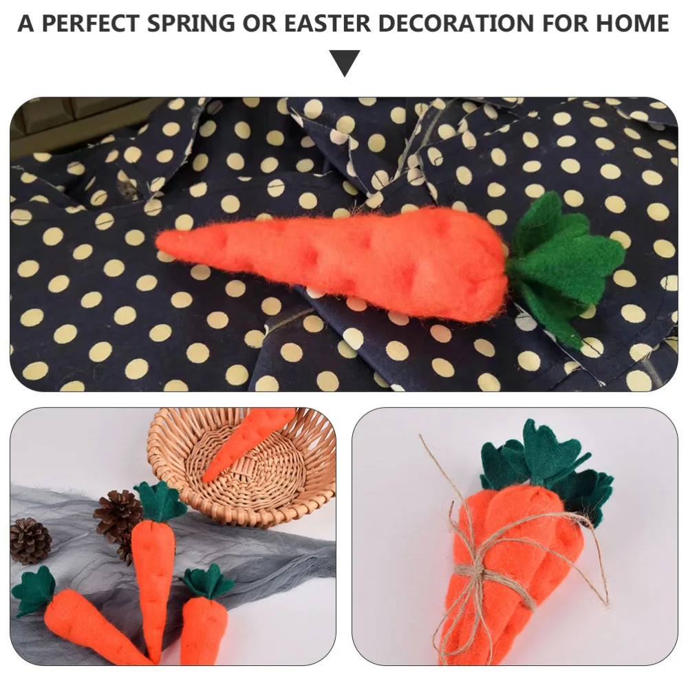 

3Pcs Easter Carrot Ornaments Artificial Carrot Decor Easter Party Supplies