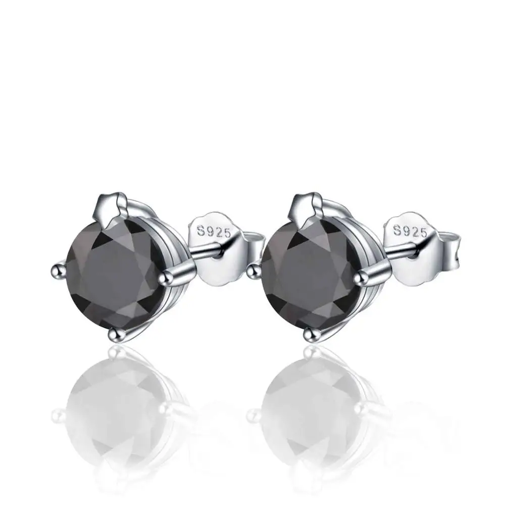 Kuololit Black Spine Solid 925 Sterling Silver Stud Earrings For Women Star Christmas Jewelry Wedding Fashion Party Gift | Украшения и