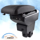 Подлокотник с USB интерфейсом для хранения, подлокотник из искусственной кожи, контейнер для центральной консоли, пепельница для Honda Fit Jazz ( LHD ) 2002 - 2008