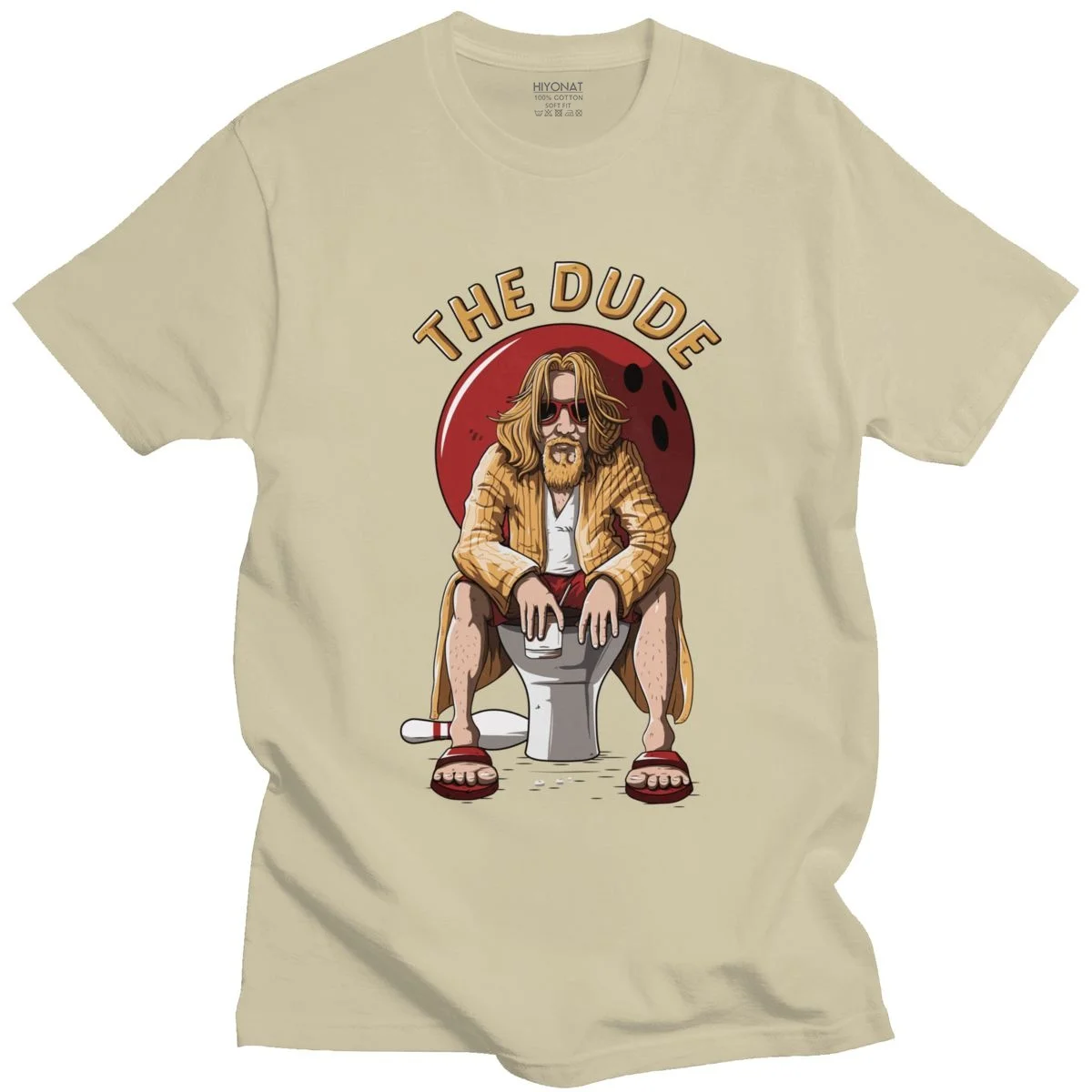 

Funny The Big Lebowski T Shirts Men 100% Cotton The Dude Tee Round Neck Short Sleeved Graphic Tshirt Film T-shirt Clothes Merch