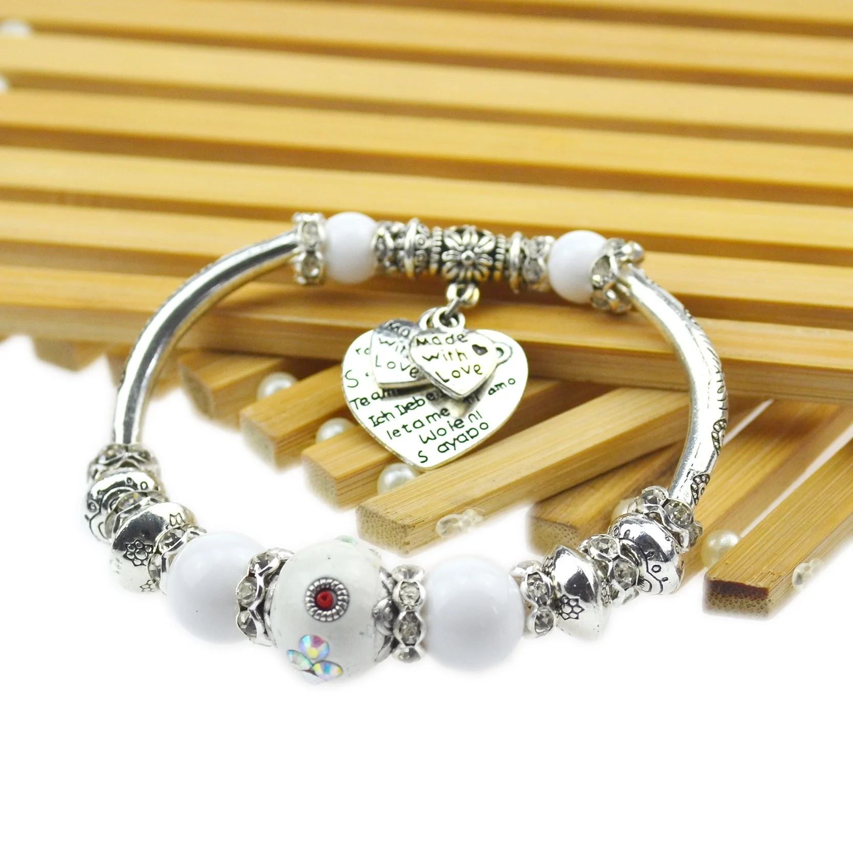 FEE COLOR 1 шт Стерлинговое Серебро Цвет Индонезия бусы браслет для женщин модные