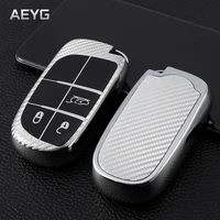 carbon style car remote key case cover shell for jeep renegade grand cherokee for dodge ram 1500 journey charger challenger fob