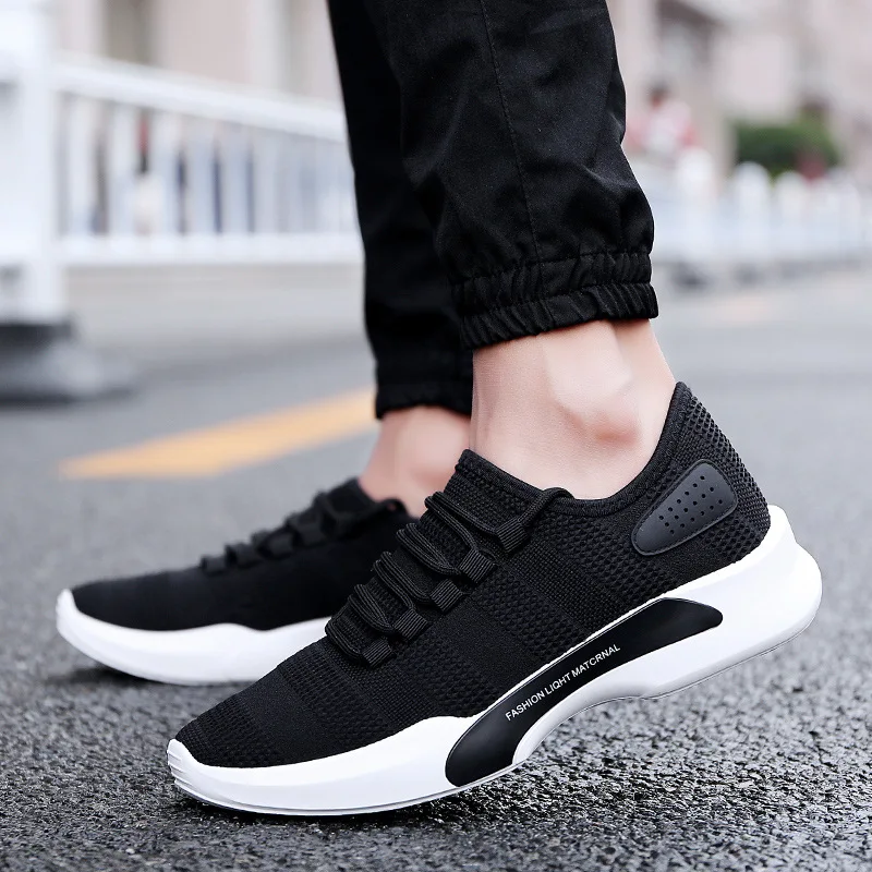 

2020 spring and autumn new flying woven trend casual shoes fashion lightweight breathable sports running shoes men's shoes