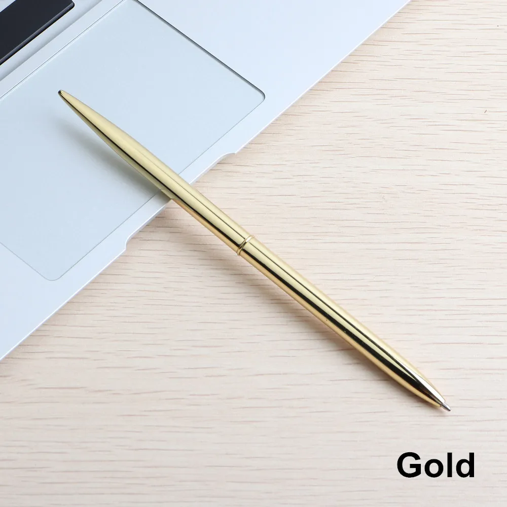Gold Металлическая фиксированная настольная гелевая ручка канцелярские принадлежности гелевые чернила офисные и школьные принадлежности ручка 0,5 мм элегантное качество - Цвет: Gold