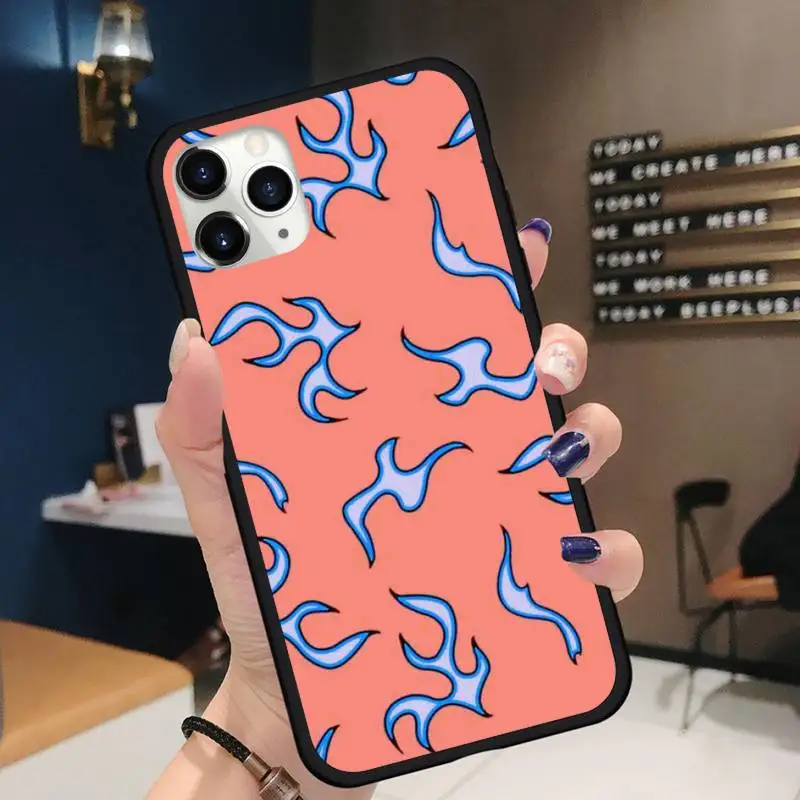 

Blue Flame Fire Phone Case for iPhone 11 12 pro XS MAX 8 7 6 6S Plus X 5S SE 2020 XR mini Funda