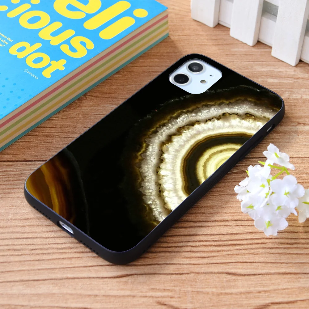 

For iPhone Agate Slices Soft TPU border Apple iPhone Case