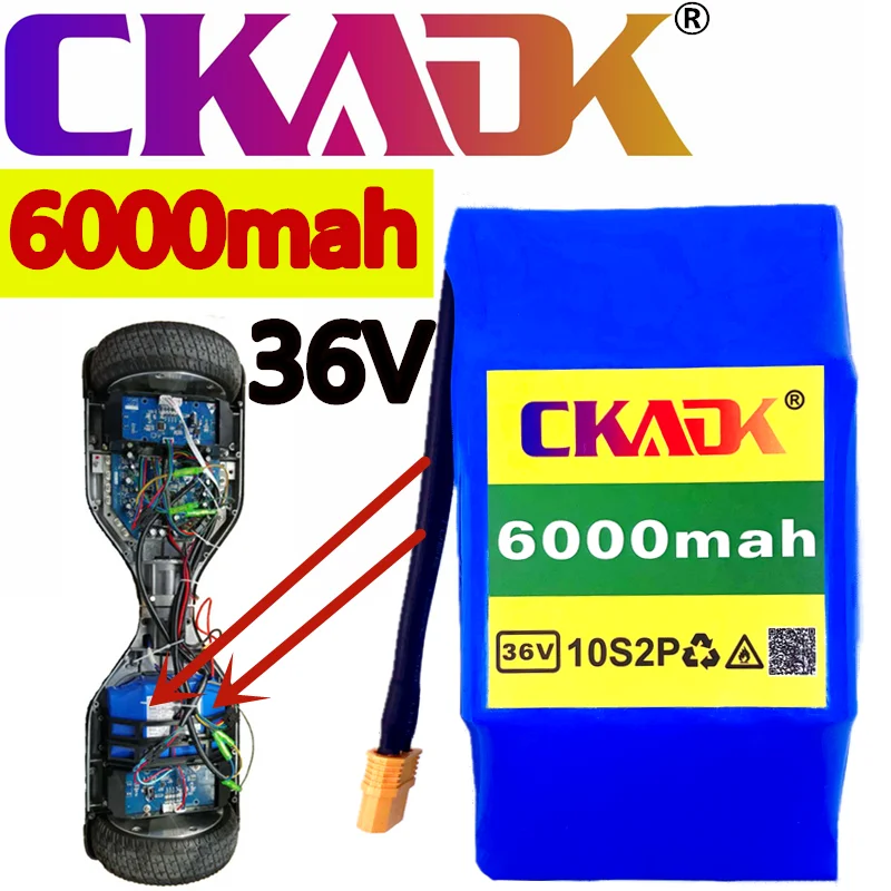 

18650 battery 10s2p Scooter Battery 36V Li ion batterie rechargeable 6000mah 6.0ah simple cycle tension Hover Board batterie