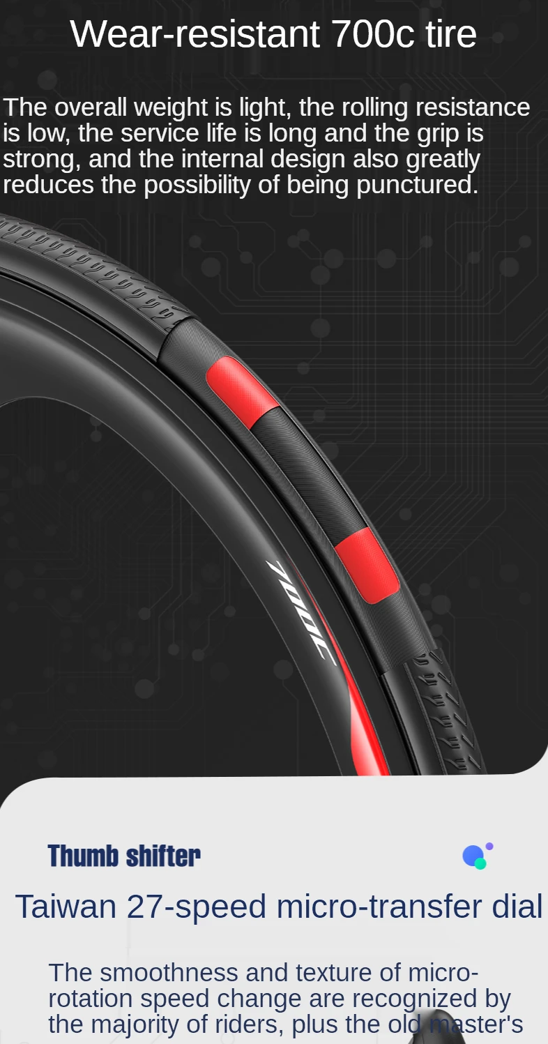 

PHOENIX 700C road vehicle speed change off-road adult turn bicycle male and female students road racing, not for compromise born