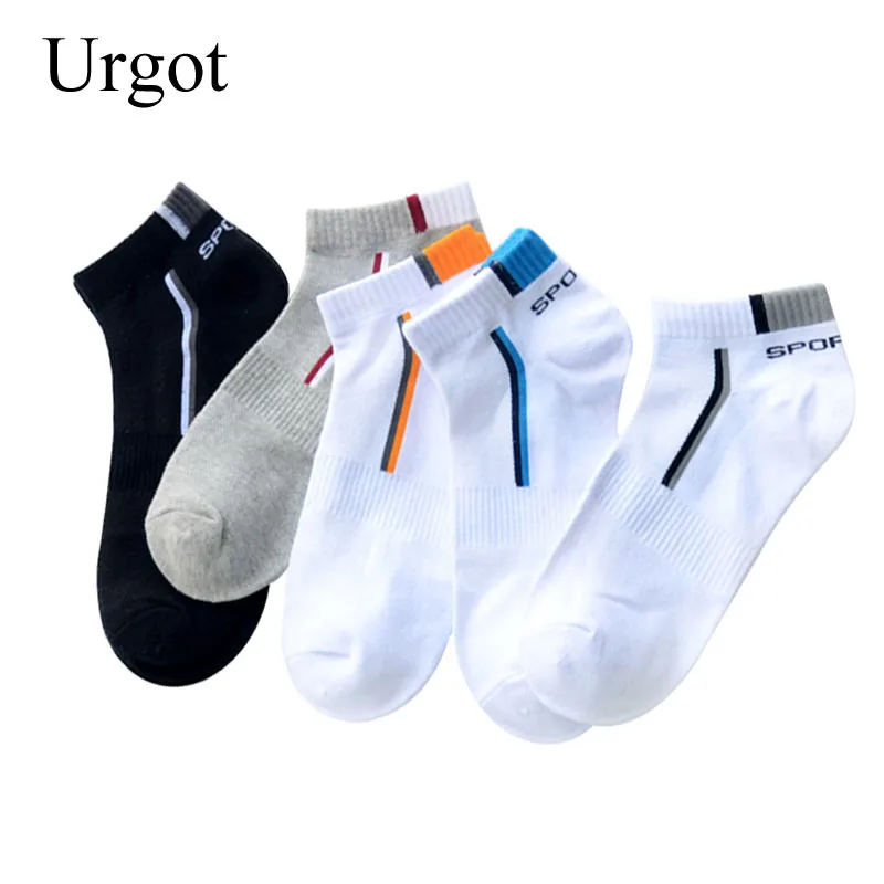 Urgot 3 Pairs High Quality Men Ankle Socks Breathable Cotton Sports Socks Mesh Casual Athletic Summer Thin Cut Short Sokken Male