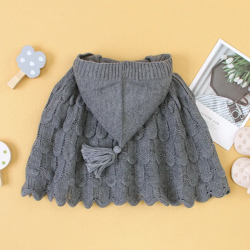 Свитер для маленьких девочек пальто осенний свитер малышей Кардиган с длинным