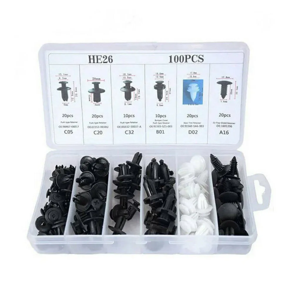 

Clip Fasteners Door Panel Rivet Kit Nylon Push Pin Set Trim Accessories