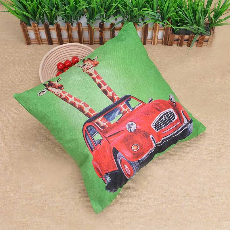 Двухсторонняя печать креативный Жираф Морден стиль хлопок или Лен моющийся