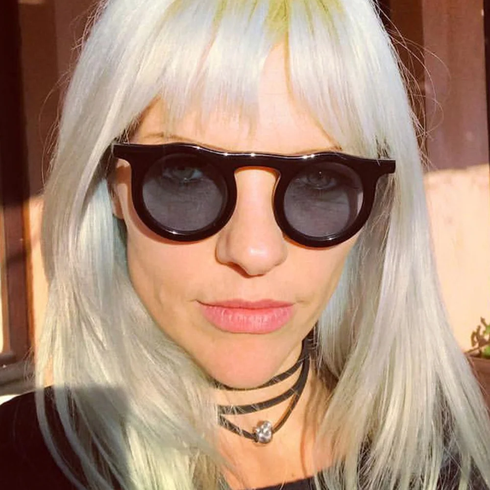 

New Round Designer Woman Sun Glasses Metal Shields Female Sunglasses Retro Streetwear Sunglasses Men Women UV400 Gafas de Sol