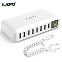 ilepo multi port usb charger 5v8a led show real time charging for iphone ipad mini samsung huawei pixel mi dv ac power adapter