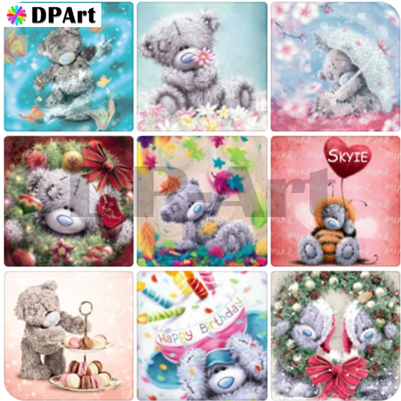 

New Diamond Painting 5D Full Square/Round Drill Cartoon Bear Daimond Embroidery Painting Cross Stitch Picture Wall Art M1704
