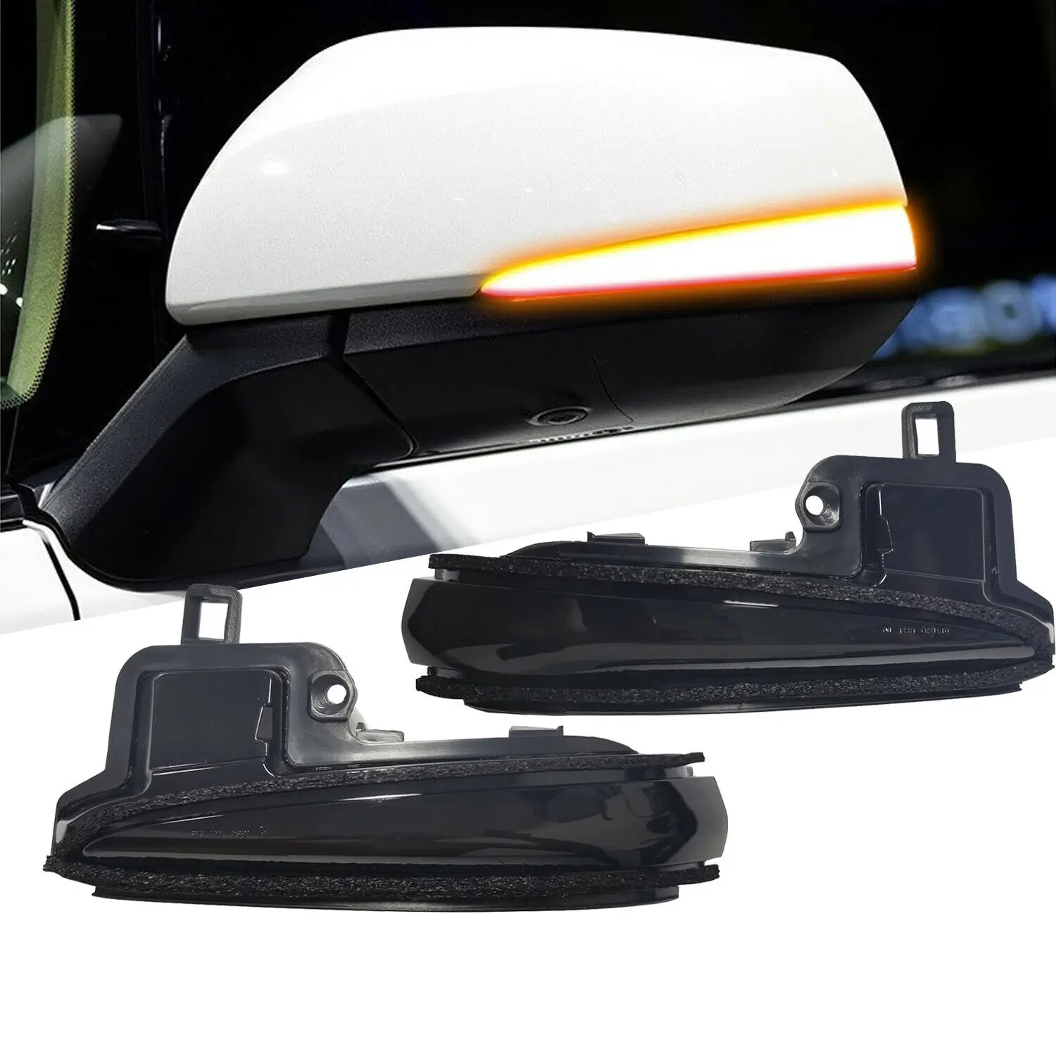

For 16-21 Toyota Tacoma Smoked Sequential LED Blinker Mirror Turn Signal Lights