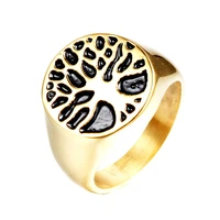 the new tree of life titanium steel ring fashion trend does not fade no deformation no allergies fashion jewelry