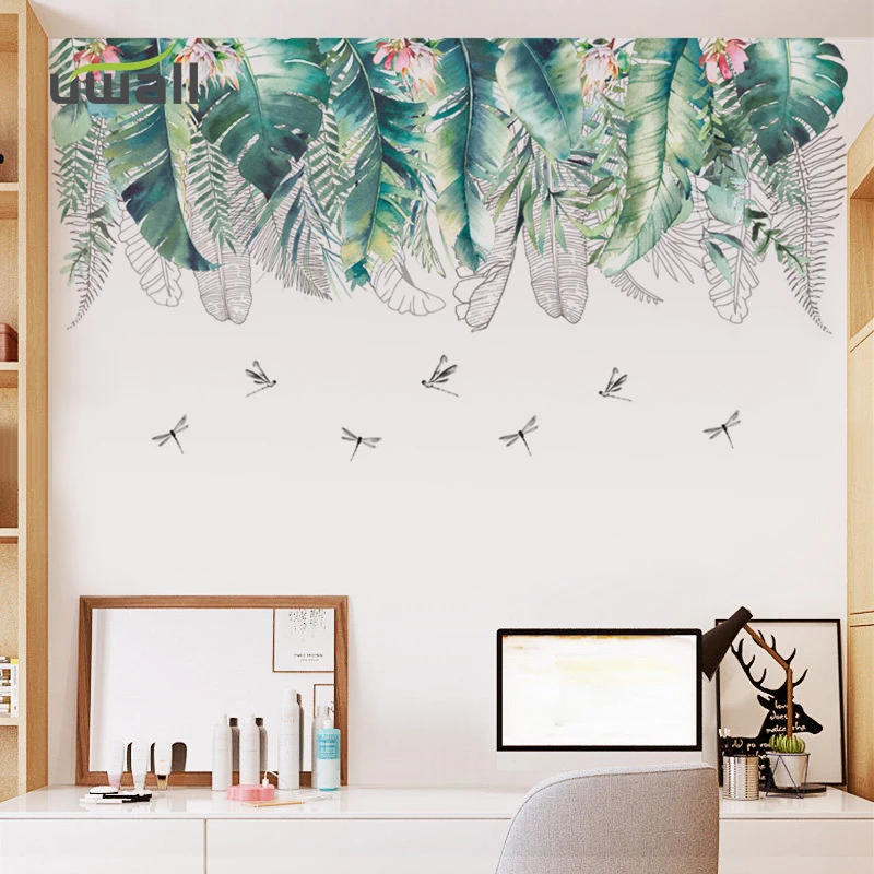 

PVC Nortic Plant Flower Wall Stickers Home Decor Living Room Bedroom Background Wall Decoration Self Adhesive Room Decor Sticker