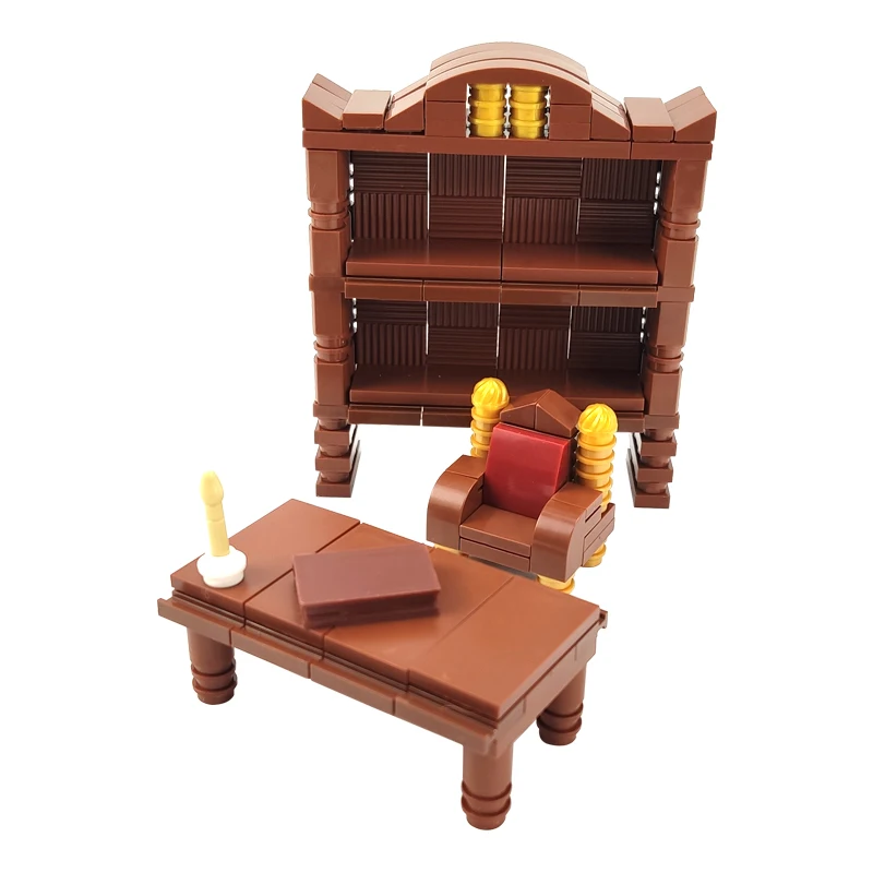 MOC аксессуары городской замок мебель стол и стул книжная полка волшебные книги
