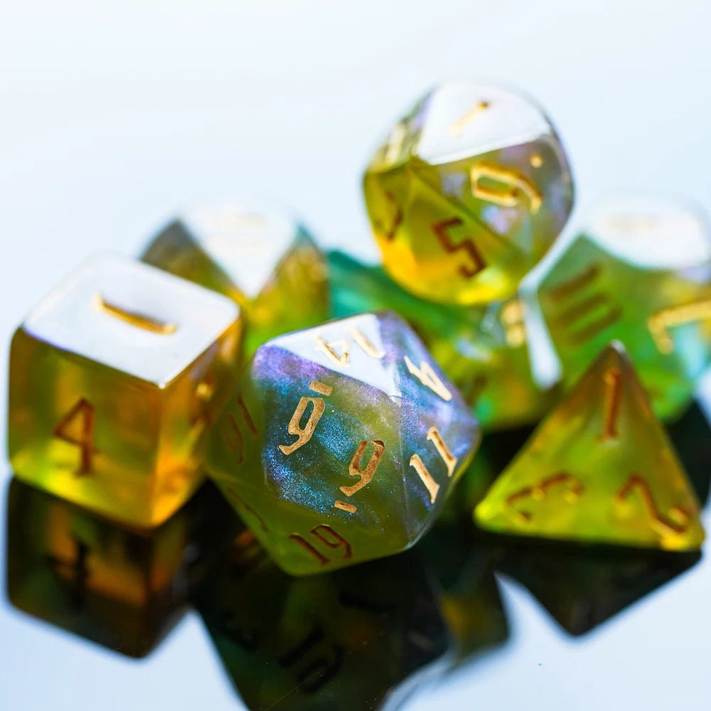 7 шт./компл. серый/оранжевый/синий игральные кости DND набор D4 D6 D8 D10 D % D12 D20 с