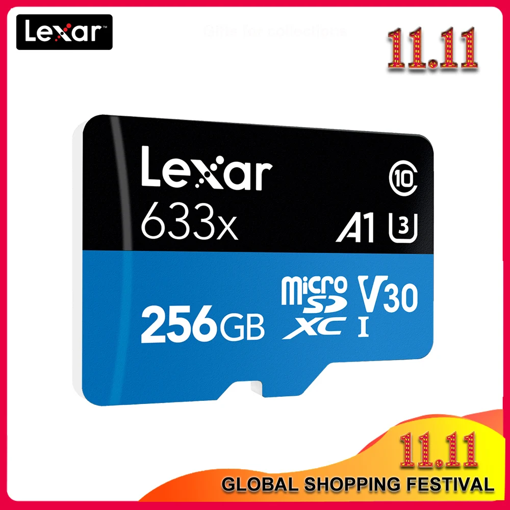Карта памяти Lexar 128 ГБ Micro SD 32 256 высокая скорость до 95 м/с 64 класс 10 633x TF карта |