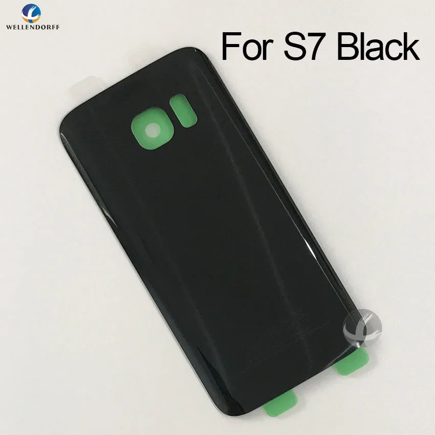 Back Glass Housing+ Adhesive For Samsung Galaxy S7 G930 Rear Panel Plate Battery Cover Lid With Logo
