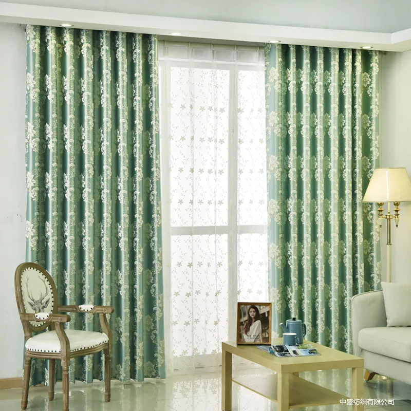 Занавески нового типа жаккардовые полностью процветающие золотистые шелковые