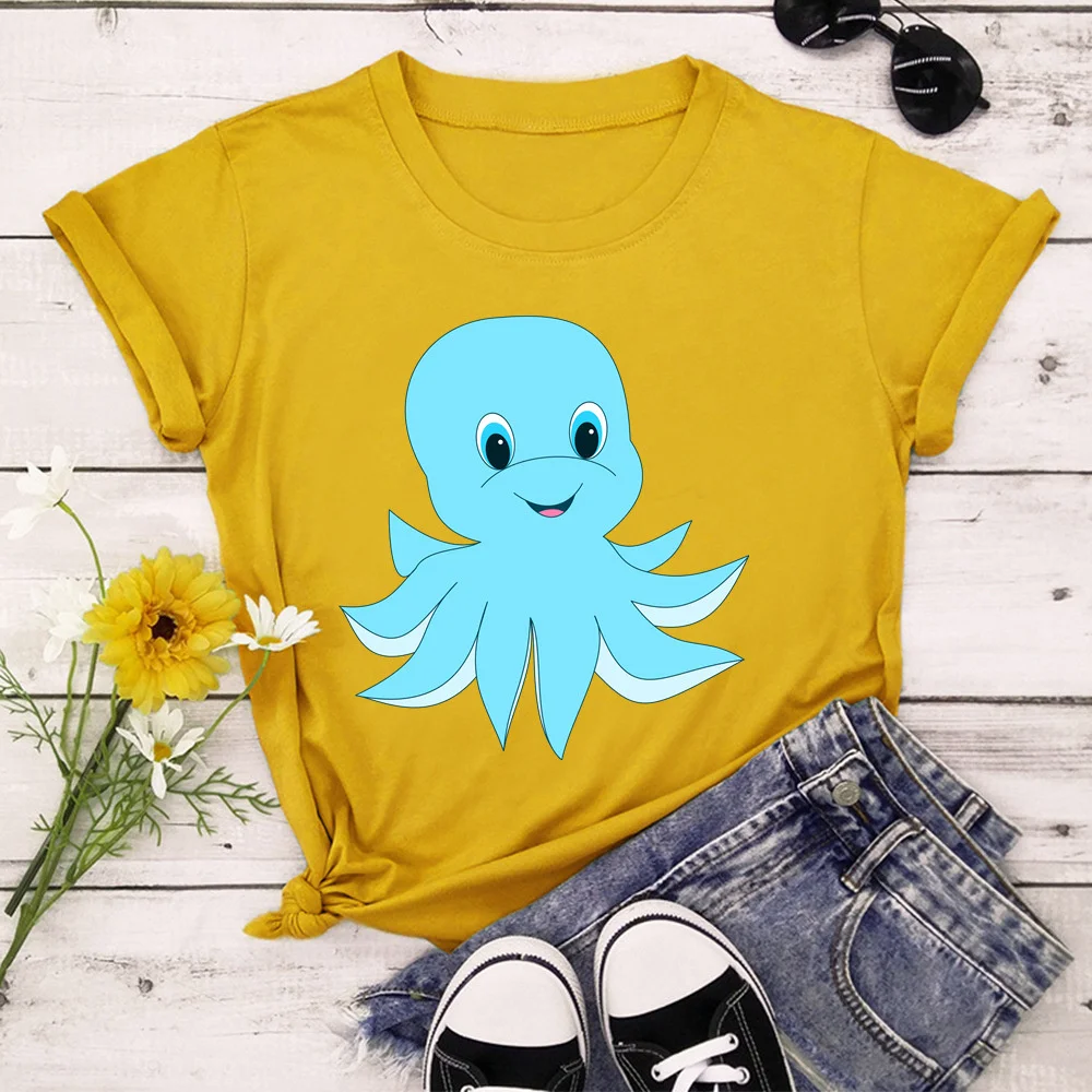 

Octopus Women Tops Summer Tops Graphic Tees Women T-shirt Clothes Girl T Shirt TX8333