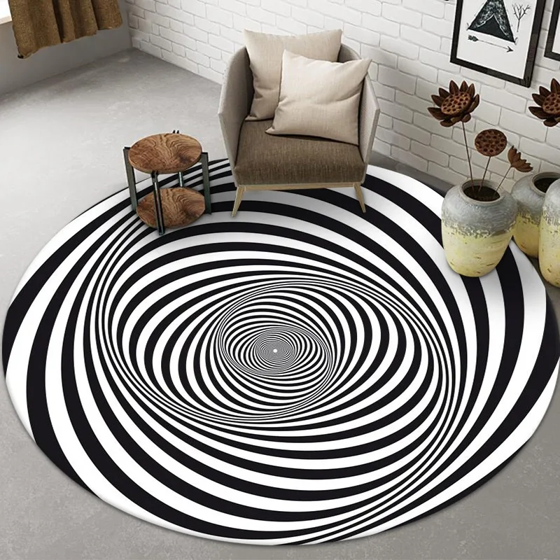 3D Vortex Illusion Carpet Entrance Door Floor Mat Abstract Geometric Optical Doormat Non-slip Living Room Decor Rug | Дом и сад