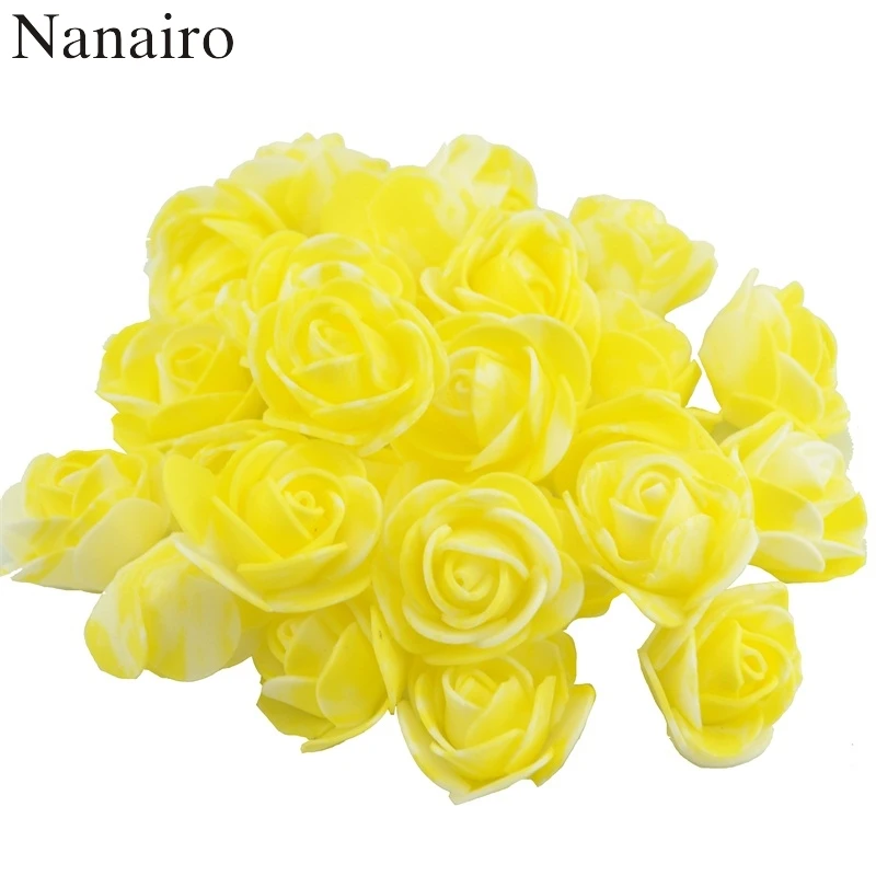 50 шт. 3 см Мини многоцветный PE пена роза искусственный цветок ручной работы Diy