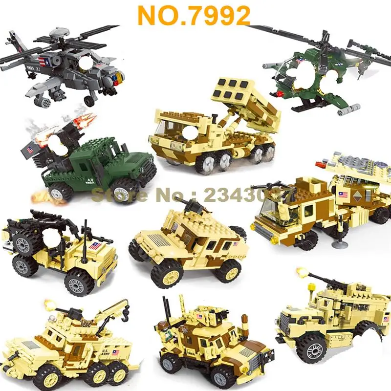 151 ~ 388 шт военный вертолет бронированный автомобиль строительные блоки