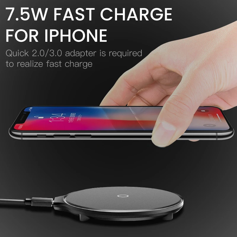Беспроводное зарядное устройство iONCT 10 Вт для iPhone X XR XS быстрая Беспроводная