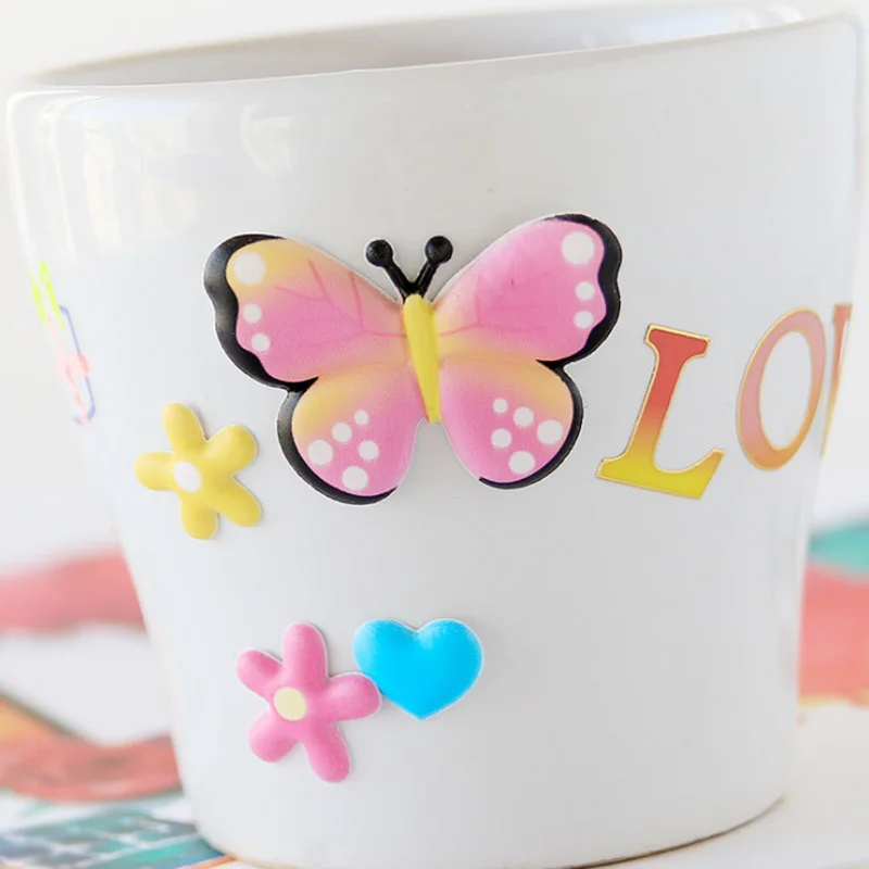 2pc butterfly insect bubble cartoon foam pvc decor diy scrapbook diary cell phone nail stick office school supplies stationery free global shipping