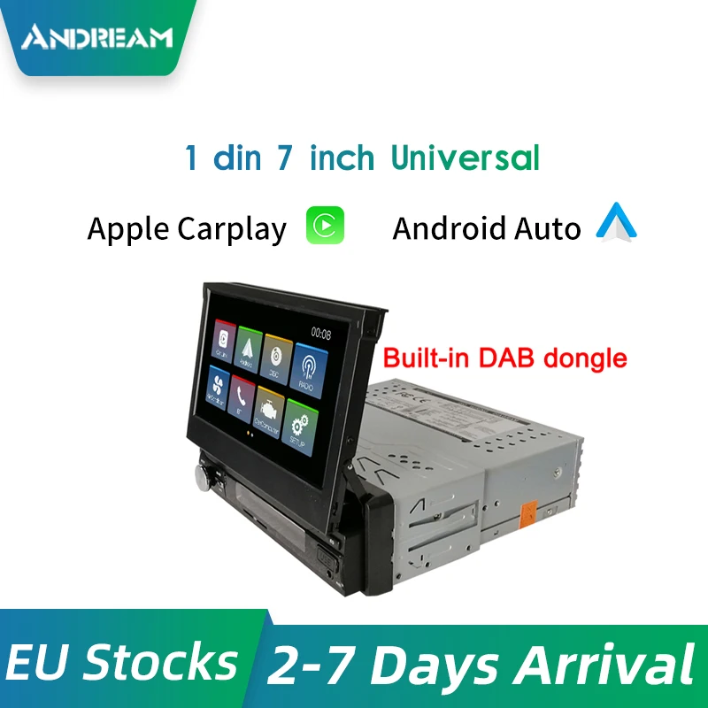 Универсальный Автомобильный мультимедийный плеер с CarPlay 1 Din на Android для Nissan Skoda Fabia