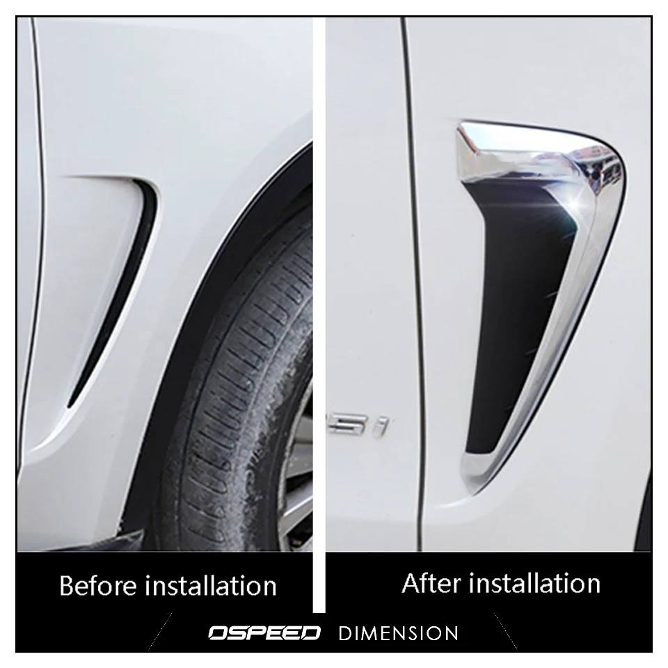

For BMW X5 F15 X5M F85 X Series 2014-2018 Car Side Air Vent Cover Trim For Fender Auto Shark Gill 3D Decoration M logo Sticker