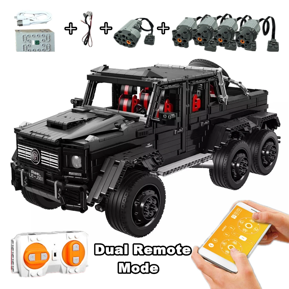 AMG G63 двигатель RC Новый масштаб 1:8 BEnz 6X6 совместимый Technic MOC строительные блоки