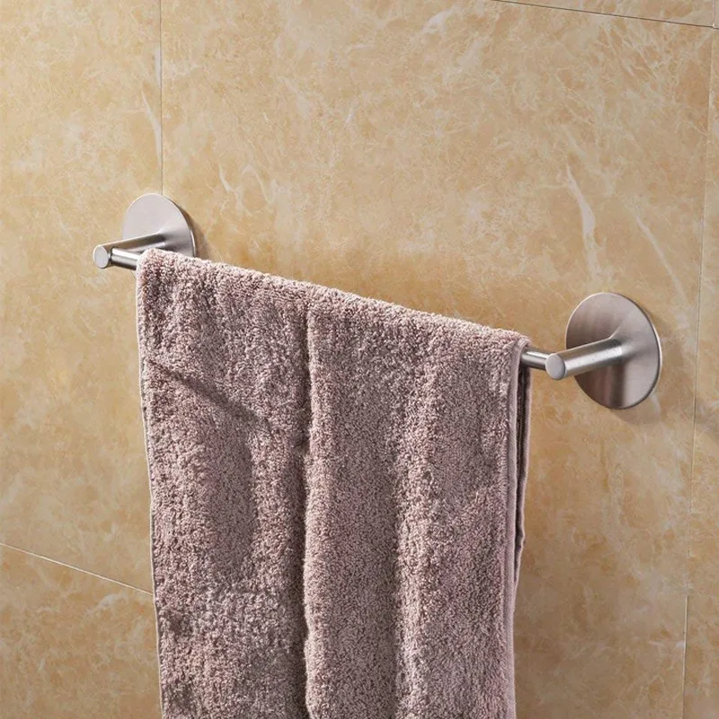 

Stainless Steel Fixed Bath Towel Holder Bathroom Towel Bar Wall Mounted Towel Hanger Single Hook Dual Towel Racks 70/55/40CM